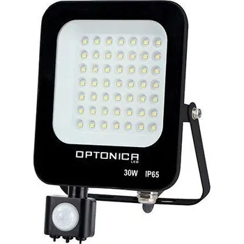 Optonica LED SMD reflektor s PIR čidlem Černá Body IP65 30W Teplá bílá