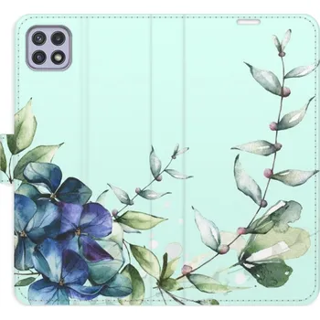 Pouzdro na mobilní telefon Flipové pouzdro iSaprio - Blue Flowers - Samsung Galaxy A22 5G