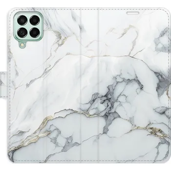 Pouzdro na mobilní telefon Flipové pouzdro iSaprio - SilverMarble 15 - Samsung Galaxy M53 5G