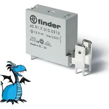 Relé FINDER Relé 45.91.7.012.0310, 1Z/16A, 12V DC 459170120310