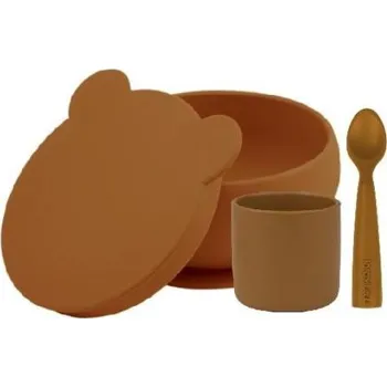 MINIKOIOI Set na stolování BLW I Woody Brown