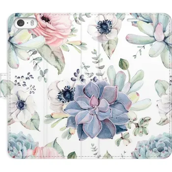 Pouzdro na mobilní telefon Flipové pouzdro iSaprio - Succulents - iPhone 5/5S/SE