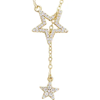 Řetízek biju Pozlacený řetízek 14k zlatem s přívěskem, hvězdičky se zirkony 3001575