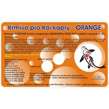Krmivo pro rybičky Profi Orange 6 mm / Krmivo pro Koi kapry 800 g