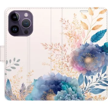 Pouzdro na mobilní telefon Flipové pouzdro iSaprio - Ornamental Flowers 03 - iPhone 14 Pro