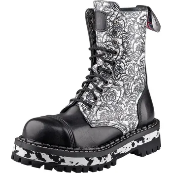 Pánská zimní obuv boty kožené unisex - 10 dírkové - STEADY´S - STE10/D_BLACK ROSE - 41