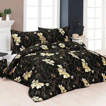 Povlečení Matějovský Saténové povlečení Deluxe Gloria, 140 x 220 cm, 70 x 90 cm, černá