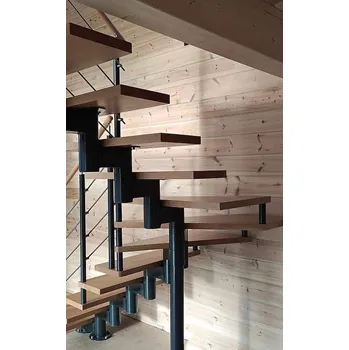 Schodiště Segmentové schody Fatra 225 - 1/4 lomené, masiv buk 40 mm, šedá, černá nebo bílá konstrukce