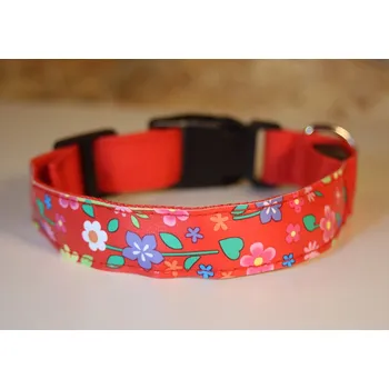 Obojek pro psa Svítící obojek Flower Barva: Červená