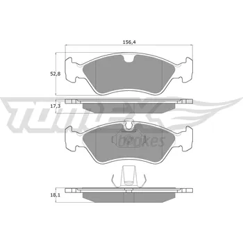 Brzdová destička Sada brzdových destiček, kotoučová brzda TOMEX Brakes TX 12-98