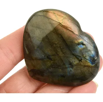 Přírodní kámen Labradorit srdce z Madagaskaru 62g