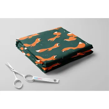 Fleece antipilling, Lišky a větvičky Barva: tmavě zelená