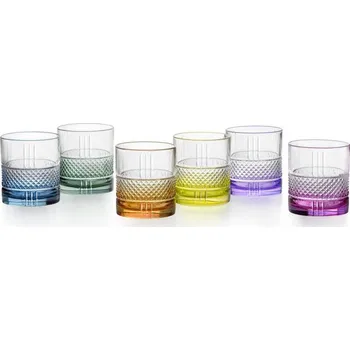Sklenice RCR BRILLANTE COLOUR SKLENICE NA WHISKY 340ML SADA 6 KS