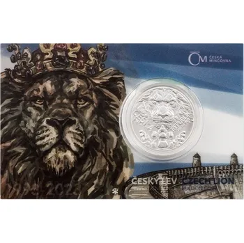Stříbrná dvouuncová investiční mince Český lev 2023 standard číslovaný