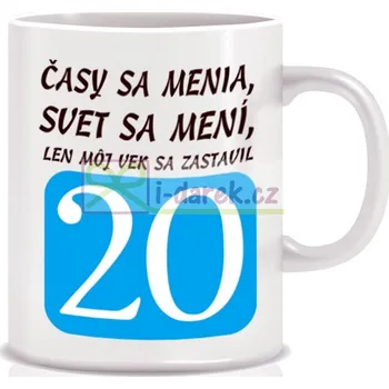 Žertovný předmět Hrnček jubileum VEK SA ZASTAVIL - výročie 20 rokov (SK)