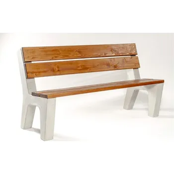 Zahradní lavice Parková lavice s opěradlem, betonové podnoží, masivní dřevo, délka 1,5 m