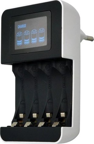 Solight nabíječka s LCD displejem, AC 230V, 450mA, 4 kanály, AA/AAA DN25