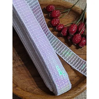 Krajka Flitrový prýmek šíře 22 mm bílá