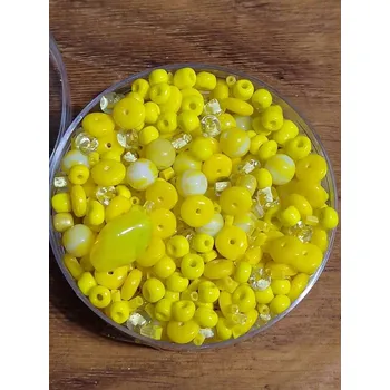 Korálek Korálky skleněné směs 30g žluté