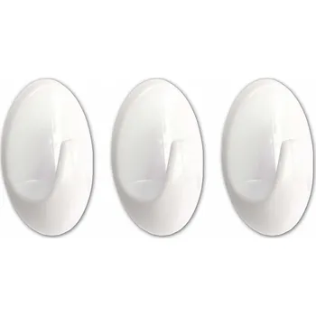 Věšák Samolepící háček plastový bílý 30 x 50 mm 3 ks