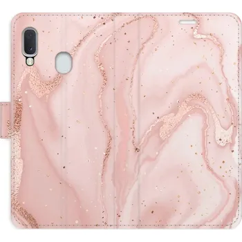 Pouzdro na mobilní telefon Flipové pouzdro iSaprio - RoseGold Marble - Samsung Galaxy A20e