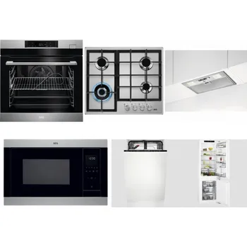 Set domácích spotřebičů AEG BSK782380M + AEG Mastery StepPower HGB64420SM + AEG DGB3523S + AEG Mastery MSB2547D-M + AEG Mastery GlassCare FSE73407P + AEG Mastery FlexiShelf SCE818D3LC