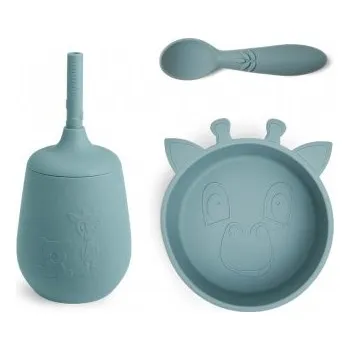 dětská jídelní sada NUUROO Blue Silikonový jídelní set Lead