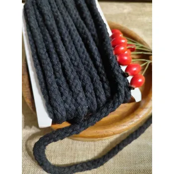 Oděvní šňůra na vak Ø10 mm splétaná barva černá