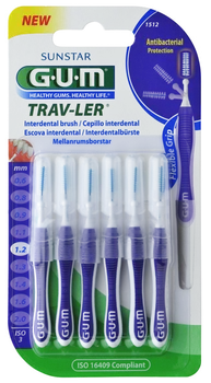 Mezizubní kartáček GUM Trav-Ler cylindrické 1,2 mm 6 ks fialové