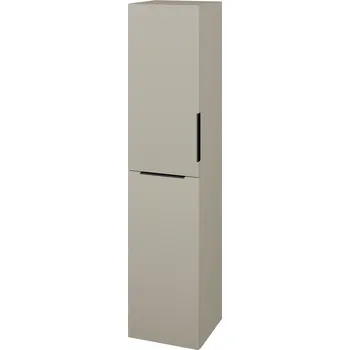 Koupelnový nábytek Dřevojas Vysoká skříň s košem DOS SVD2K 35 - L04 Béžová vysoký lesk / Úchytka T07 / L04 Béžová vysoký lesk / Levé