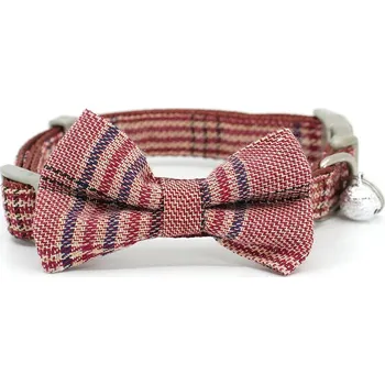 Obojek pro psa Vsepropejska Blodwin obojek s motýlek pro psa | 19 - 37 cm Barva: Hnědá, Obvod krku: 26 - 37 cm, Šířka: 1,5 cm