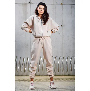 Dámské kalhoty volného střihu A591 Barva: Béžová, Velikost: L