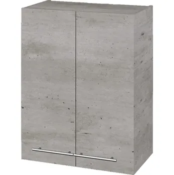 Koupelnový nábytek Dřevojas Horní skříňka DOS SYD2 60 - D01 Beton / Úchytka T02 / D01 Beton