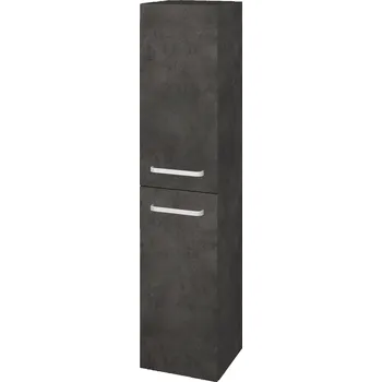 Koupelnový nábytek Dřevojas Vysoká skříň DOS SVD2 35 - D16 Beton tmavý / Úchytka T01 / D16 Beton tmavý / Pravé
