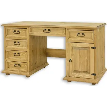 Psací stůl Psací (PC) stůl BR 702 rustikální masiv borovice - Psací stůl rustikální masiv borovice