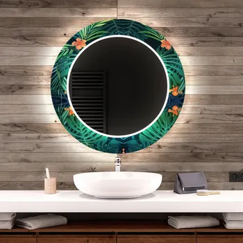 Zrcadlo Kulaté dekorativní zrcadlo s LED osvětlením do koupelny - Tropical