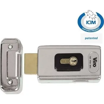 Pohon brány univerzální elektrický zámek V06 horizontální, 24V DC - elektrozámek Viro na křídlová vrata, brány, branky manuální nebo automaticky otevírané dovnitř, pozinkovaný, varianty 12V AC, 12V DC, 24V AC, 24V DC, zaměnitelný se zámkem Nice PLA 11