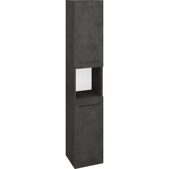 Koupelnový nábytek Dřevojas Vysoká skříň DOS SVD2O 35 - D16 Beton tmavý / Úchytka T06 / D16 Beton tmavý / Pravé