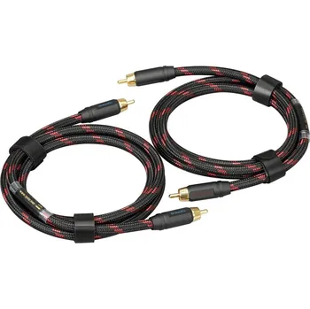 Audio kabel Topping TCR2-75 (Vysoce kvalitní dvojice RCA-RCA kabelů. Čistá monokrystalická měď, 8 postříbřených vláken. Délka 75 cm.)