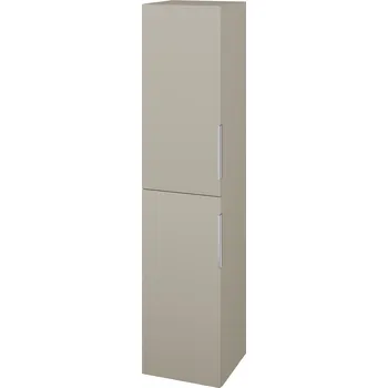 Koupelnový nábytek Dřevojas Vysoká skříň s košem DOS SVD2K 35 - M05 Béžová mat / Úchytka T05 / M05 Béžová mat / Levé
