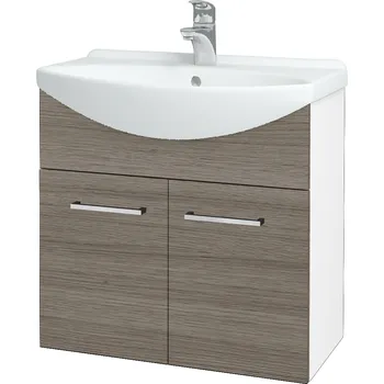 Koupelnový nábytek Dřevojas Koupelnová skříňka TAKE IT SZD2 65 - N01 Bílá lesk / Úchytka T04 / D03 Cafe