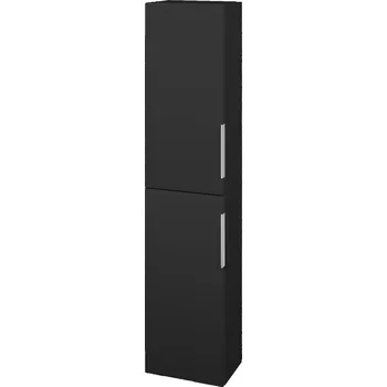Koupelnový nábytek Dřevojas Vysoká skříň DOS SV1D2 35 - L03 Antracit vysoký lesk / Úchytka T05 / L03 Antracit vysoký lesk / Levé