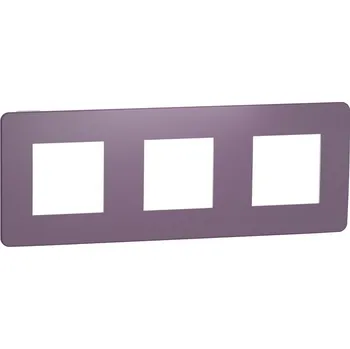 vypínač Krycí rámeček NOVÁ UNICA STUDIO COLOR trojnásobný, Plum/Bílý SCHNEIDER NU280614