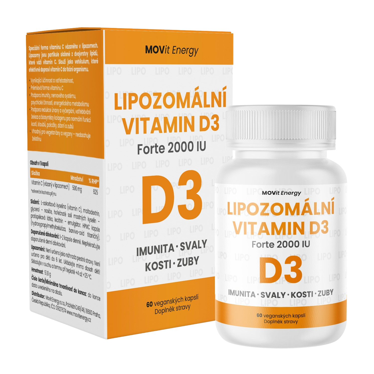 MOVit Energy Lipozomální vitamin D3 Forte 2000 IU 60 tob od 245 Kč