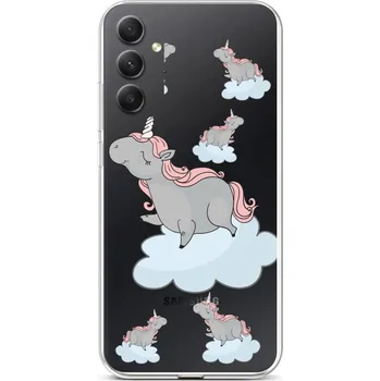 Pouzdro na mobilní telefon Kryt Samsung A34 Grey Unicorns (obal neboli pouzdro na Samsung A34)