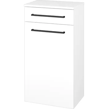 Koupelnový nábytek Dřevojas Nízká skříňka DOS SNDZ 50 - N01 Bílá lesk / Úchytka T06 / N01 Bílá lesk / Levé