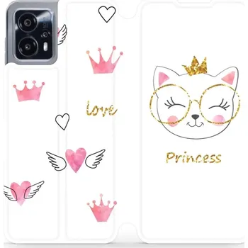 Pouzdro na mobilní telefon Flipové pouzdro Mobiwear - Motorola Moto G13 - MH03S Kočička princess (Knížkové flip pouzdro, obal, kryt na mobil Motorola Moto G13 - MH03S Kočička princess, materiál Umělá kůže + TPU - ochrana 360°, stojánek, silikonová vanička, magnetické zavírání)