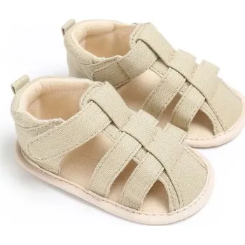 Dětská sálová obuv Capáčky - bavlněné letní jednobarevné sandálky Barva: Béžová, Stélka: 13 cm (13-18m)