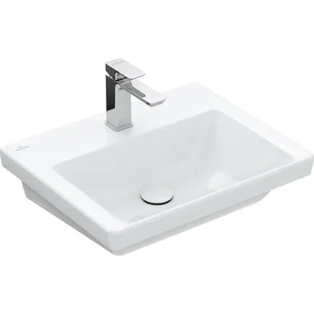 Umyvadlo Villeroy & Boch Subway 3.0 umyvadlo 55x44 cm, otvor pro baterii, bez přepadu, CeramicPlus, bílá Alpin (4A70F5R1)