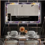 Dekorativní zrcadlo s LED osvětlením do jídelny - Round Stamp